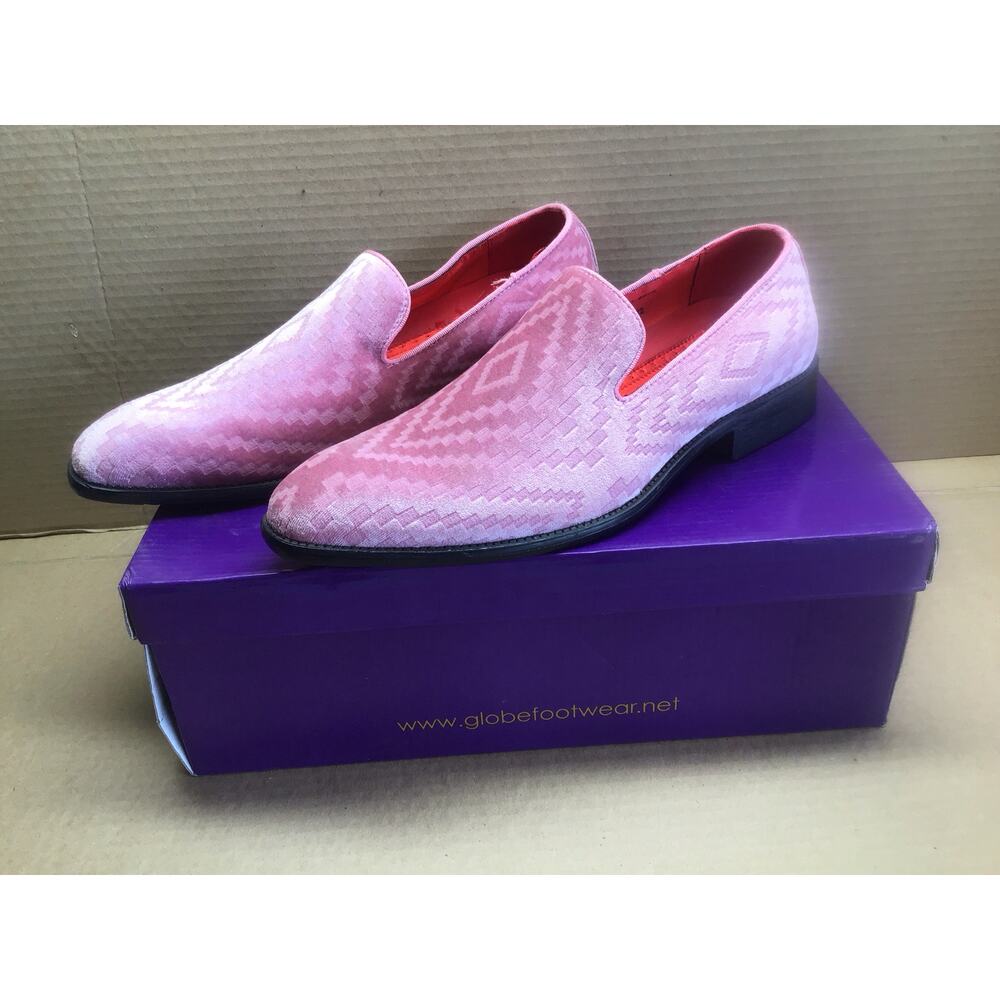 After Midnight Globe 6992 Pink Velvet Loafers Mens Size 7 Prom Wedding Shoes
